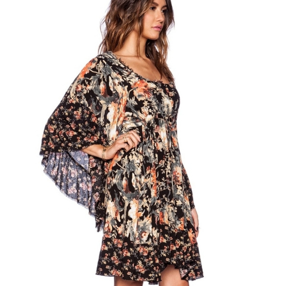 SOLD !People Rare Boho Floral Bell Sleeve Dress - Picture 12 of 12